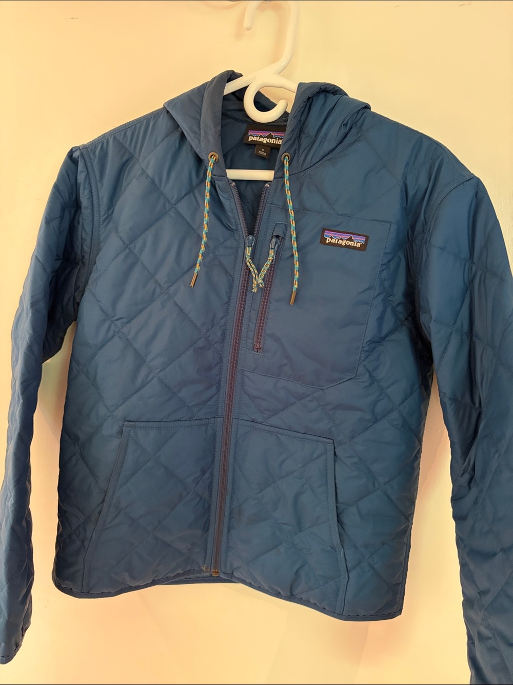 Patagonia Blue Quilted Hooded Puffer Jacket